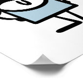 Lieblicher Stick mit Schnurrbart Poster (Ecke)