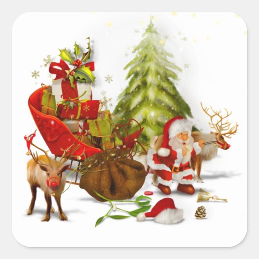 Lieblicher Sticker für die Weihnachtsszene (Vorderseite)