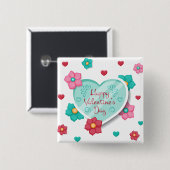 Lieblicher Valentinstag | Schaltfläche Button (Vorne & Hinten)
