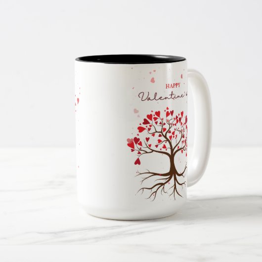 Lieblicher Valentinstag Zweifarbige Tasse (VorderseiteRechts)