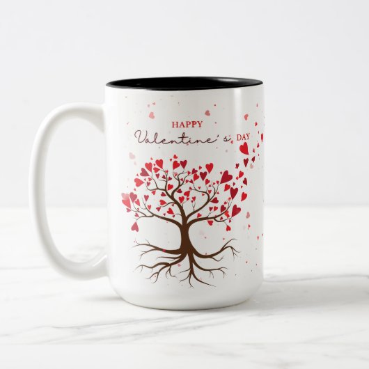 Lieblicher Valentinstag Zweifarbige Tasse (Links)