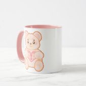 Lieblicher Valentintagsbär mit rotem Herzen Tasse (Vorderseite Links)