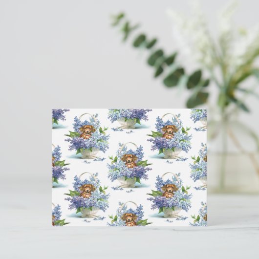 Lieblicher Vintager Hund einer Dackel Postkarte (Stehend Vorderseite)