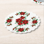 Lieblicher Weihnachts-Rote Blume Paper Untersetzer (angewinkelt)