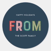 Lieblicher Weihnachtsaufkleber für Lines Holiday Runder Aufkleber (Vorderseite)