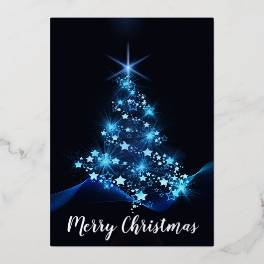 Lieblicher Weihnachtsbaum Folien Feiertagskarte (Vorderseite)