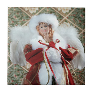 Lieblicher Weihnachtsengel-Druck Fliese
