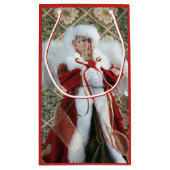 Lieblicher Weihnachtsengel-Druck Kleine Geschenktüte (Rückseite)