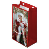 Lieblicher Weihnachtsengel-Druck Kleine Geschenktüte (Vorderseite Schrägansicht)
