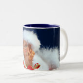 Lieblicher Weihnachtsengel-Druck Zweifarbige Tasse (VorderseiteRechts)