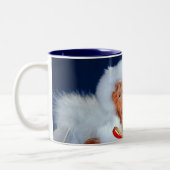 Lieblicher Weihnachtsengel-Druck Zweifarbige Tasse (Links)