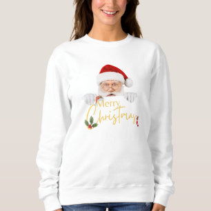 Lieblicher Weihnachtsmann frohe Weihnachtsweiße La Sweatshirt