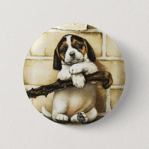 Lieblicher Welpe Button
