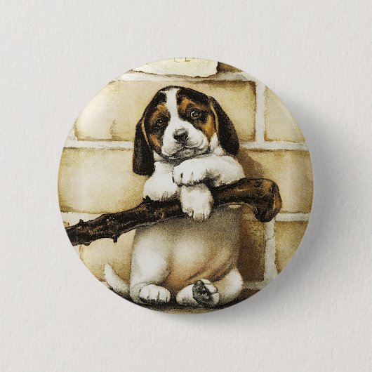 Lieblicher Welpe Button (Vorderseite)