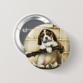 Lieblicher Welpe Button (Vorne & Hinten)