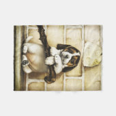 Lieblicher Welpe Fleecedecke (Vorderseite (Horizontal))