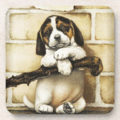 Lieblicher Welpe Getränkeuntersetzer (Vorderseite)