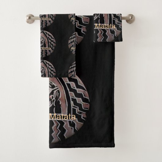 Liebliches afrikanisches Bongo-Tribal-Design Badhandtuch Set (Insitu)