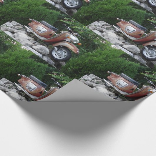 Liebliches altes Scooter-Glossy-Wrapping-Papier Geschenkpapier (Ecke)