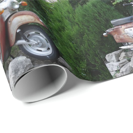 Liebliches altes Scooter-Glossy-Wrapping-Papier Geschenkpapier (Rolleneckpunkt)