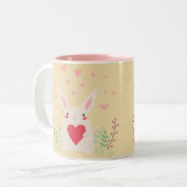 Liebliches Baby-Kaninchen Zweifarbige Tasse (Vorderseite Links)