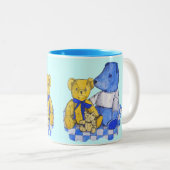 Liebliches Bild von drei niedlichen alten Teeddyki Zweifarbige Tasse (VorderseiteRechts)