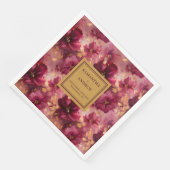 Liebliches Burgundy Gold Wedding Dinner Napkins Gä Serviette (Ecke)