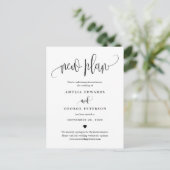 Liebliches Calligraphy EDITABLE FARBEN Wedding Upd Postkarte (Stehend Vorderseite)
