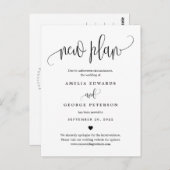 Liebliches Calligraphy EDITABLE FARBEN Wedding Upd Postkarte (Vorne/Hinten)