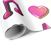 Liebliches Comic-Buch-Stil Kiss-Star-Musik Geschenkpapier (Rolleneckpunkt)