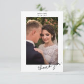 Liebliches einfaches Hochzeitsstipendium dank Foto Dankeskarte (Stehend Vorderseite)