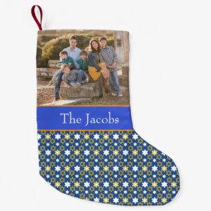 Liebliches Familienportrait Hanukkah Kleiner Weihnachtsstrumpf