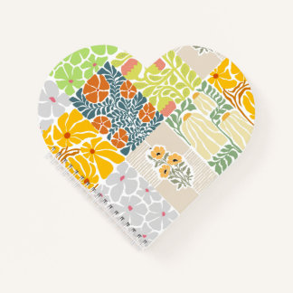 Liebliches, farbenfrohes Blumenmuster im Collagest Notizblock