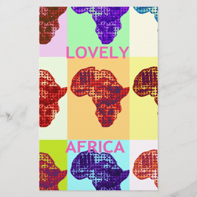Liebliches, farbenprächtiges Design Afrikas Karte  (Vorderseite)