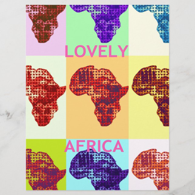 Liebliches, farbenprächtiges Design Afrikas Karte  (Vorderseite)