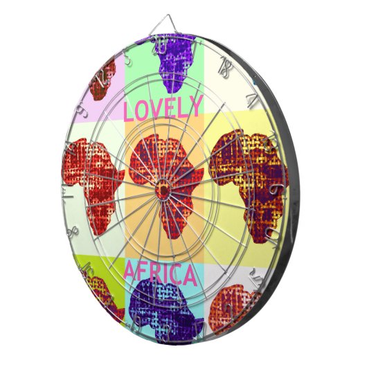 Liebliches, farbenprächtiges Design Afrikas Karte  Dartscheibe (Vorderseite rechts)