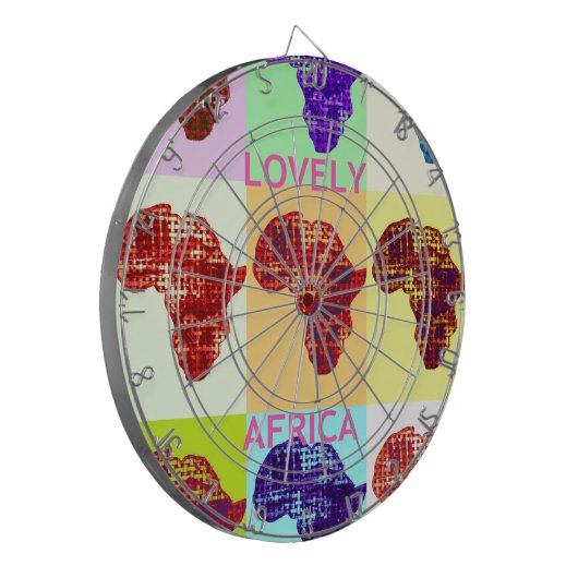 Liebliches, farbenprächtiges Design Afrikas Karte  Dartscheibe (Vorderseite Links)