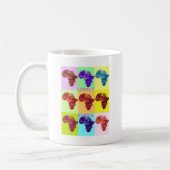 Liebliches, farbenprächtiges Design Afrikas Karte Kaffeetasse (Links)