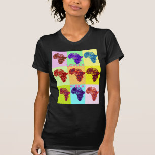 Liebliches, farbenprächtiges Design Afrikas Karte T-Shirt