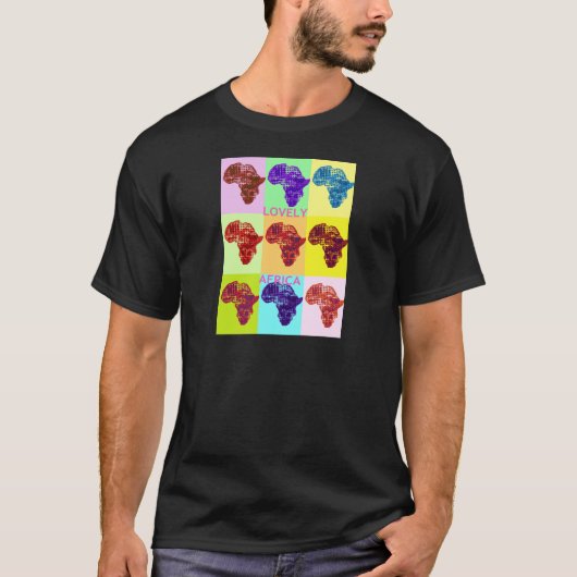 Liebliches, farbenprächtiges Design Afrikas Karte T-Shirt (Vorderseite)