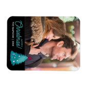 Liebliches Foto Aquamariner Weihnachtsbaum Wasserf Magnet (Horizontal)