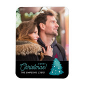 Liebliches Foto Aquamariner Weihnachtsbaum Wasserf Magnet (Vertikal)