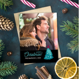 Liebliches Foto Aquamariner Weihnachtsbaum Wasserf Magnet