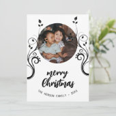 Liebliches Foto Black Foliage Frohe Weihnachten (Stehend Vorderseite)