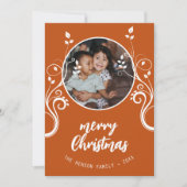 Liebliches Foto White Foliage Frohe Weihnachten (Vorderseite)