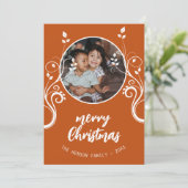 Liebliches Foto White Foliage Frohe Weihnachten (Stehend Vorderseite)