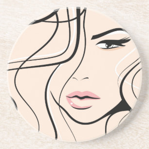 Liebliches Frauen Gesicht Untersetzer