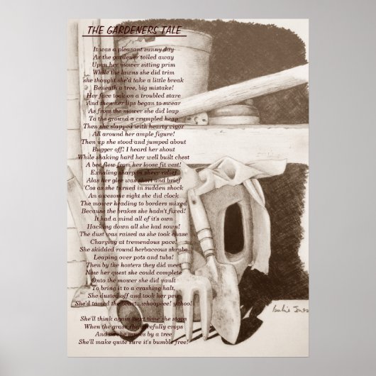 Liebliches Gedicht für Gärtner Poster (Vorne)