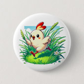 Liebliches Hähnchen beim Laufen Button (Vorderseite)