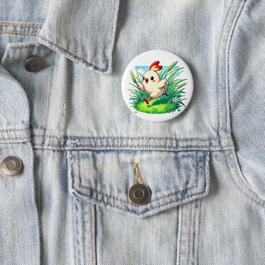 Liebliches Hähnchen beim Laufen Button (Beispiel)
